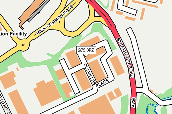 G75 0PZ map - OS OpenMap – Local (Ordnance Survey)