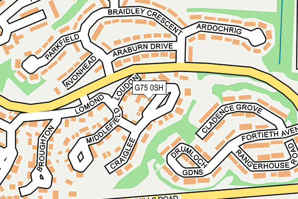 G75 0SH map - OS OpenMap – Local (Ordnance Survey)