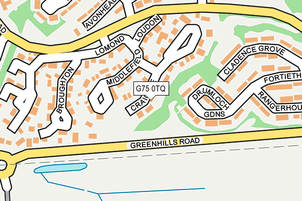 G75 0TQ map - OS OpenMap – Local (Ordnance Survey)