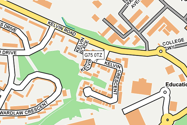 G75 0TZ map - OS OpenMap – Local (Ordnance Survey)