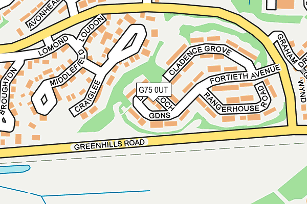 G75 0UT map - OS OpenMap – Local (Ordnance Survey)