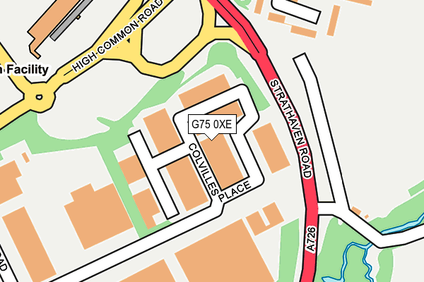 G75 0XE map - OS OpenMap – Local (Ordnance Survey)