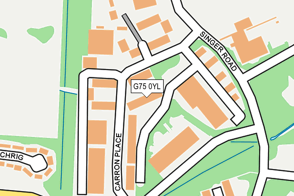 G75 0YL map - OS OpenMap – Local (Ordnance Survey)