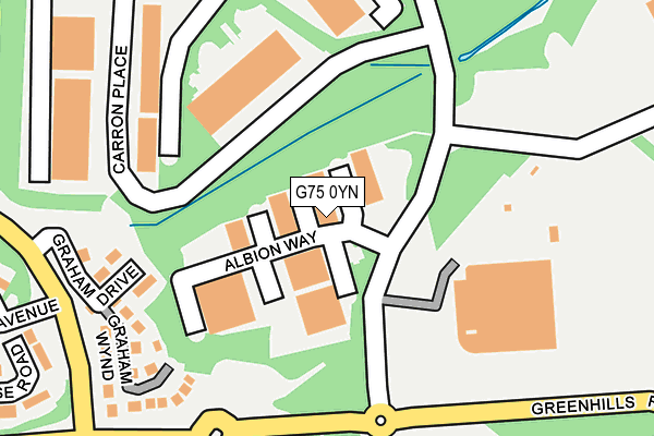 G75 0YN map - OS OpenMap – Local (Ordnance Survey)