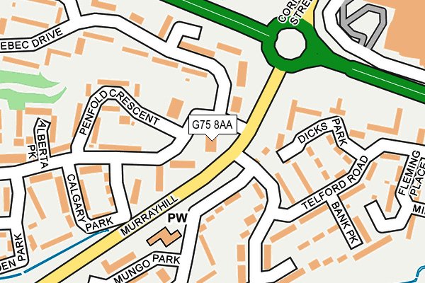 G75 8AA map - OS OpenMap – Local (Ordnance Survey)