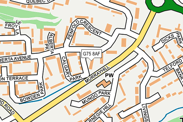 G75 8AF map - OS OpenMap – Local (Ordnance Survey)