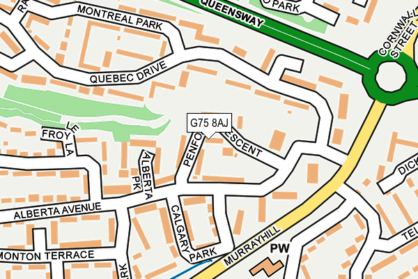 G75 8AJ map - OS OpenMap – Local (Ordnance Survey)