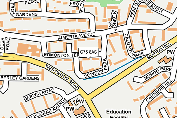 G75 8AS map - OS OpenMap – Local (Ordnance Survey)