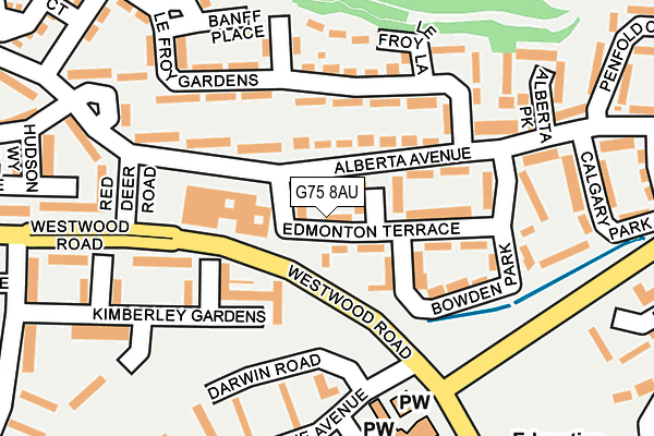 G75 8AU map - OS OpenMap – Local (Ordnance Survey)