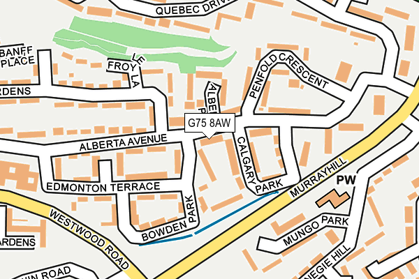 G75 8AW map - OS OpenMap – Local (Ordnance Survey)