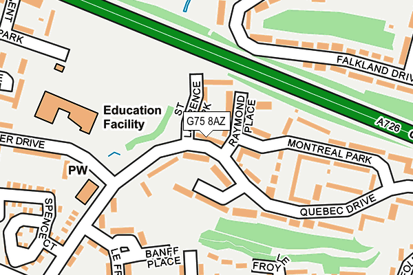 G75 8AZ map - OS OpenMap – Local (Ordnance Survey)