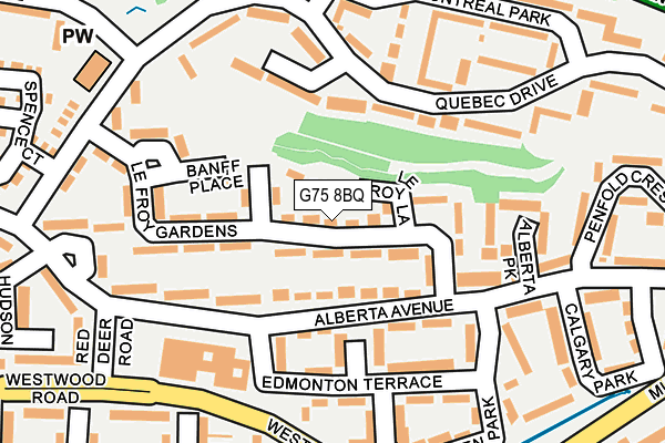 G75 8BQ map - OS OpenMap – Local (Ordnance Survey)