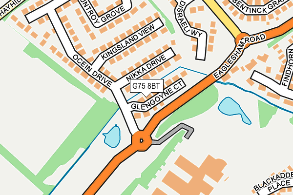 G75 8BT map - OS OpenMap – Local (Ordnance Survey)