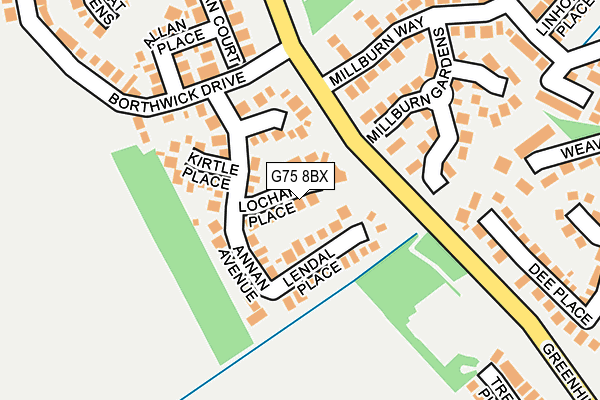 G75 8BX map - OS OpenMap – Local (Ordnance Survey)