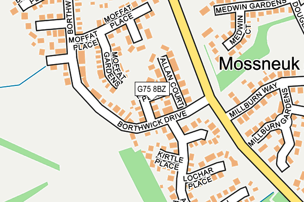 G75 8BZ map - OS OpenMap – Local (Ordnance Survey)
