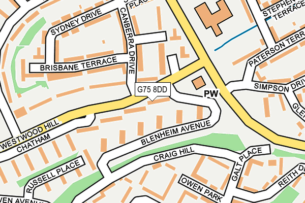 G75 8DD map - OS OpenMap – Local (Ordnance Survey)