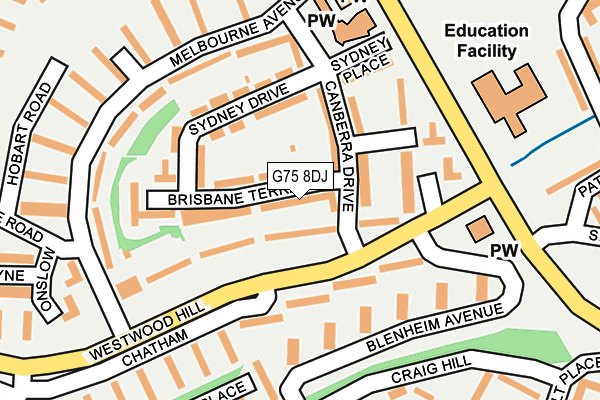 G75 8DJ map - OS OpenMap – Local (Ordnance Survey)