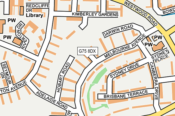 G75 8DX map - OS OpenMap – Local (Ordnance Survey)