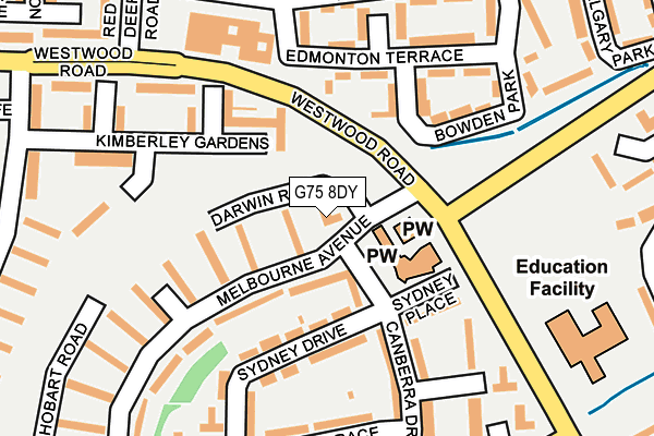 G75 8DY map - OS OpenMap – Local (Ordnance Survey)