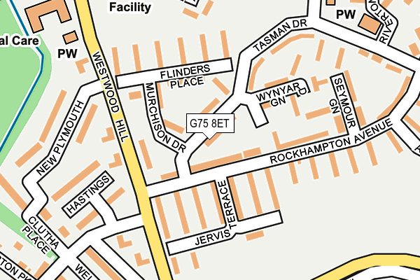 G75 8ET map - OS OpenMap – Local (Ordnance Survey)