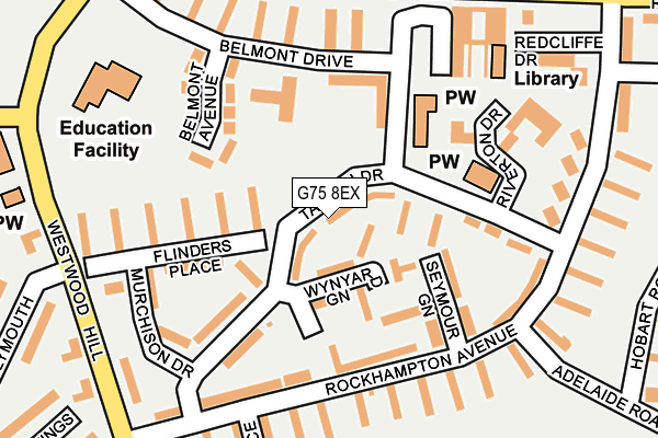 G75 8EX map - OS OpenMap – Local (Ordnance Survey)