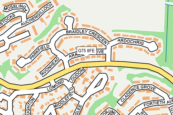 G75 8FE map - OS OpenMap – Local (Ordnance Survey)
