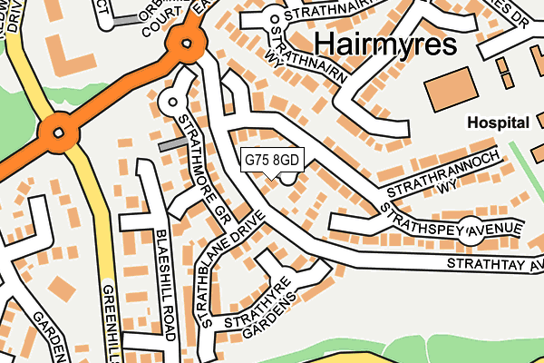 G75 8GD map - OS OpenMap – Local (Ordnance Survey)