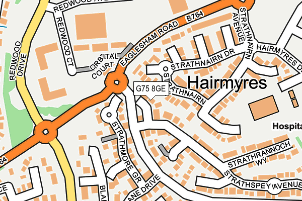 G75 8GE map - OS OpenMap – Local (Ordnance Survey)