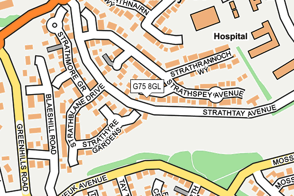 G75 8GL map - OS OpenMap – Local (Ordnance Survey)