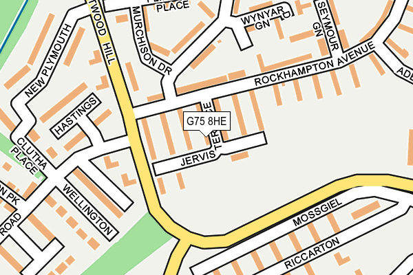 G75 8HE map - OS OpenMap – Local (Ordnance Survey)