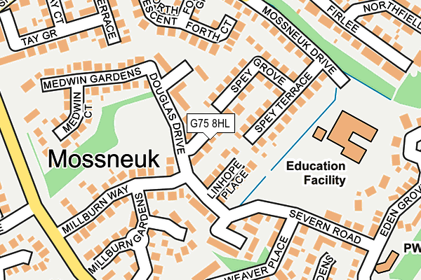 G75 8HL map - OS OpenMap – Local (Ordnance Survey)