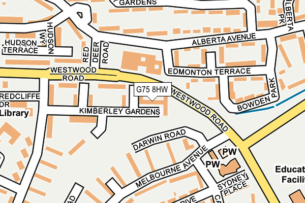 G75 8HW map - OS OpenMap – Local (Ordnance Survey)