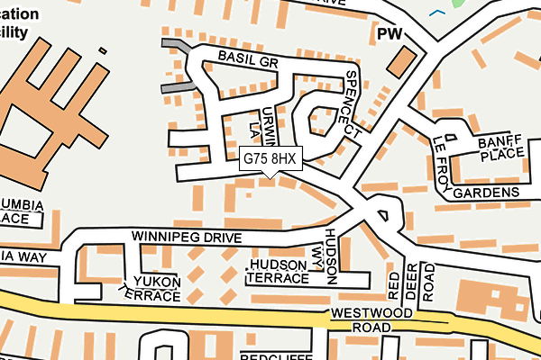 G75 8HX map - OS OpenMap – Local (Ordnance Survey)