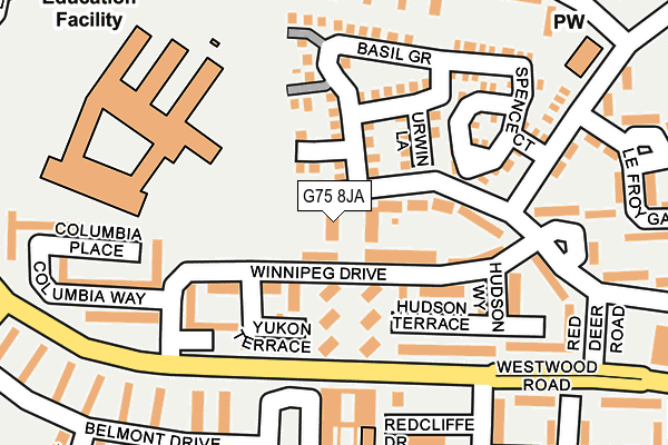 G75 8JA map - OS OpenMap – Local (Ordnance Survey)