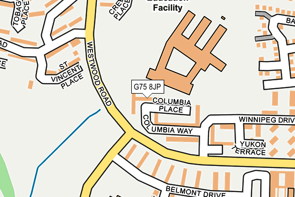 G75 8JP map - OS OpenMap – Local (Ordnance Survey)