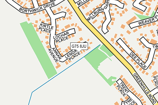 G75 8JU map - OS OpenMap – Local (Ordnance Survey)
