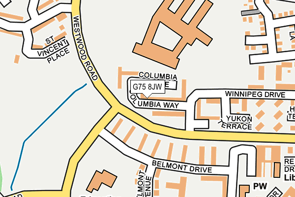 G75 8JW map - OS OpenMap – Local (Ordnance Survey)