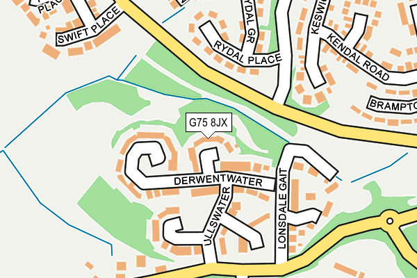 G75 8JX map - OS OpenMap – Local (Ordnance Survey)