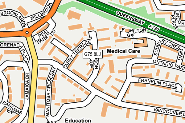 G75 8LJ map - OS OpenMap – Local (Ordnance Survey)