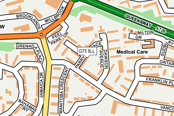 G75 8LL map - OS OpenMap – Local (Ordnance Survey)