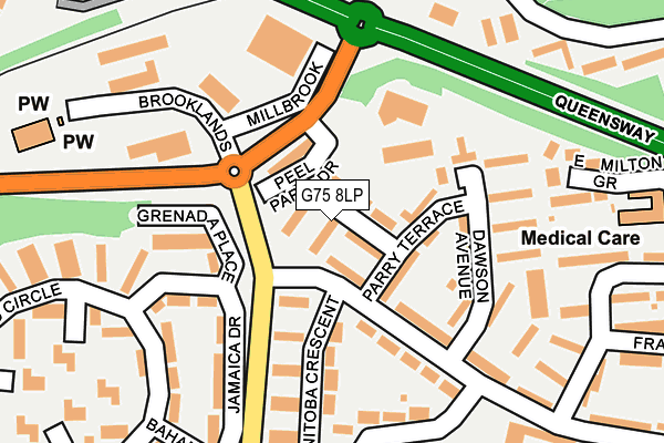 G75 8LP map - OS OpenMap – Local (Ordnance Survey)