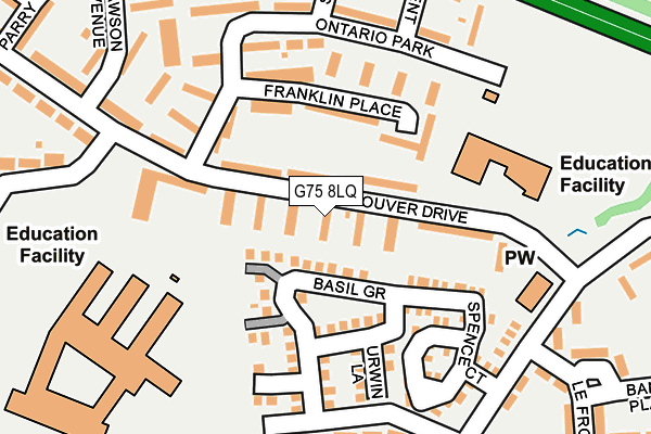 G75 8LQ map - OS OpenMap – Local (Ordnance Survey)
