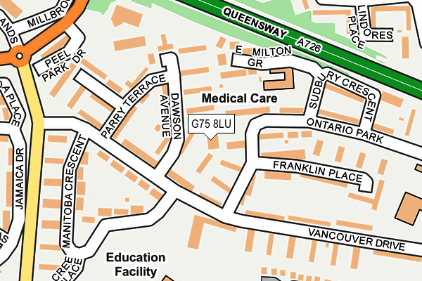 G75 8LU map - OS OpenMap – Local (Ordnance Survey)
