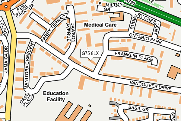 G75 8LX map - OS OpenMap – Local (Ordnance Survey)