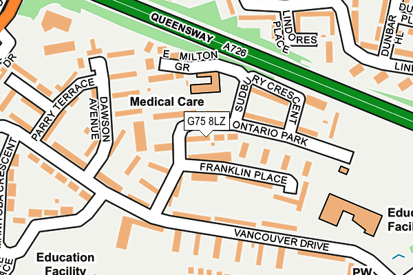 G75 8LZ map - OS OpenMap – Local (Ordnance Survey)