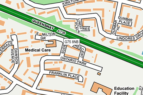 G75 8NB map - OS OpenMap – Local (Ordnance Survey)