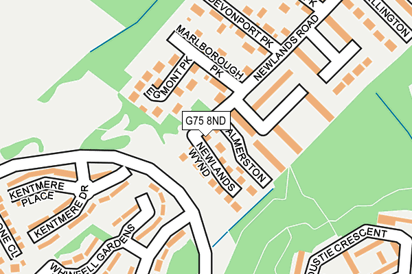 G75 8ND map - OS OpenMap – Local (Ordnance Survey)