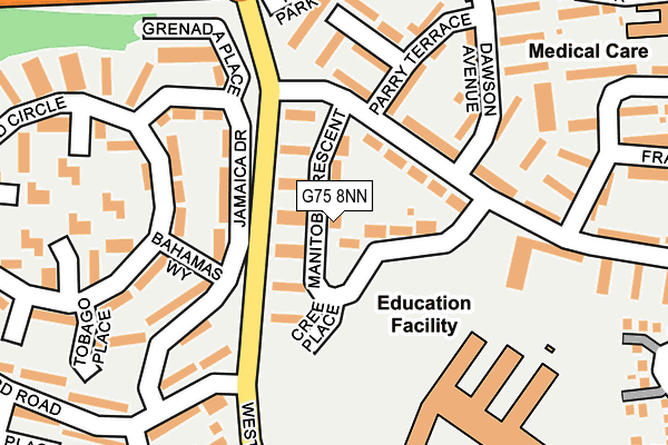 G75 8NN map - OS OpenMap – Local (Ordnance Survey)