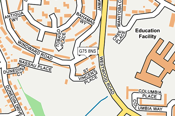 G75 8NS map - OS OpenMap – Local (Ordnance Survey)