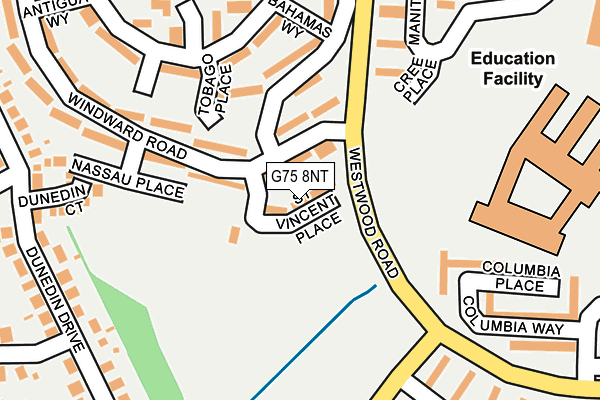 G75 8NT map - OS OpenMap – Local (Ordnance Survey)
